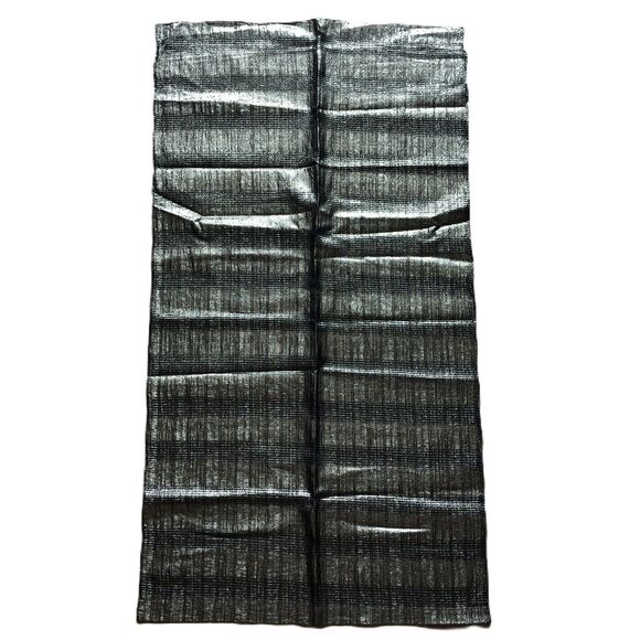 Vintage Shawl Wrap Metallic Gold Black Rectangular Scarf - Picture 3 of 3